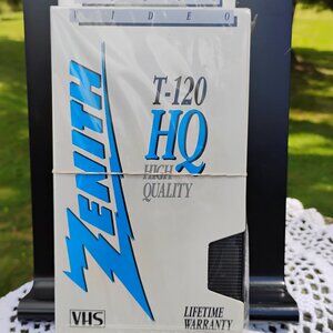 VHS tapes blank new unused Zenith brand T-120 HQ tapes Lot of 2 circa 1980s-90s